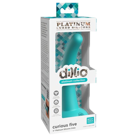 Dillio Curious Five - silikona dildo (15 cm) - tirkīzs