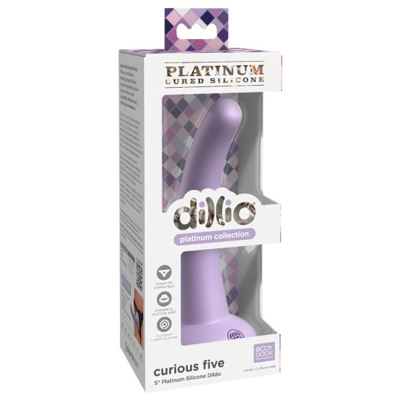 Dillio Ziņkārīgais Pieci - piesūcekņa dildo (15cm) - violets