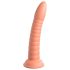 Dillio Nevaldāmā bauda - rievots dildo (19cm) - oranžs