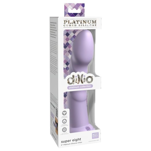 Dillio Super Eight - piesūcekņa silikona dildo (21 cm) - violets