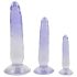 Kristāldzidrs anālais treniņu dildo komplekts - 3gab (caurspīdīgs-zils)