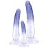 Kristāldzidrs anālais treniņu dildo komplekts - 3gab (caurspīdīgs-zils)
