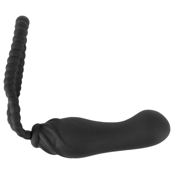 Melnais samts perfektais stimuls - uzliekams dildo (melns)