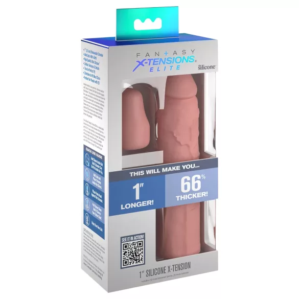 Pipedream - X-TENSION Elite 1 - pēc izmēra apgriežams dzimumlocekļa uzmava (dabīga krāsa)