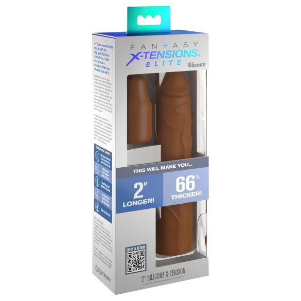 X-TENSION Elite 2 - pielāgojams dzimumlocekļa uzmava (brūns)