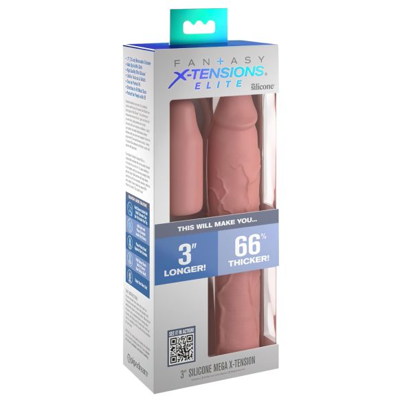 X-TENSION Elite 3 - izmērojams dzimumlocekļa uzmava (dabīgs)