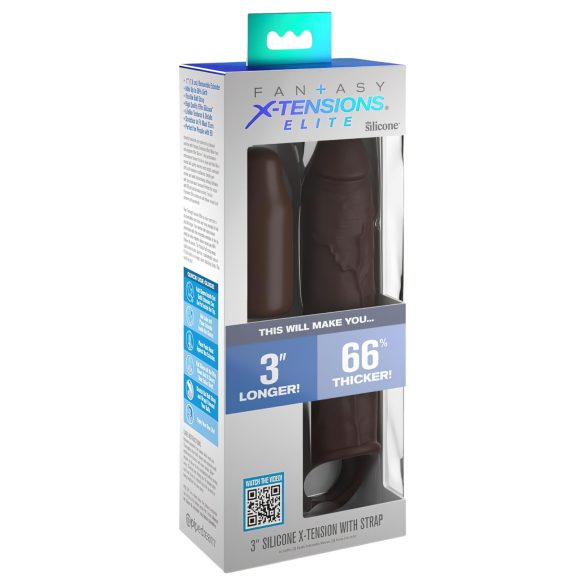 X-TENSION Elite 3 - brūns dzimumlocekļa apvalks ar gredzenu