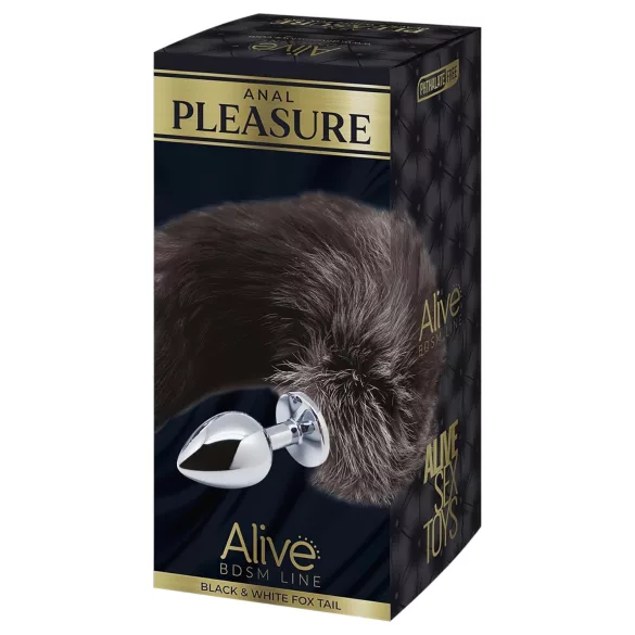 Alive Anal Pleasure - vidēja izmēra anālais aizbāznis ar lapsas asti (sudraba)