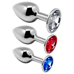 Alive anālais prieks metāla anālplug komplekts sudraba