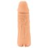 Dabīga āda - dzimumlocekļa uzmava un mākslīgā vagīna - 18cm (dabīga)