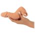 Dabīga āda - dzimumlocekļa uzmava un mākslīgā vagīna - 18cm (dabīga)