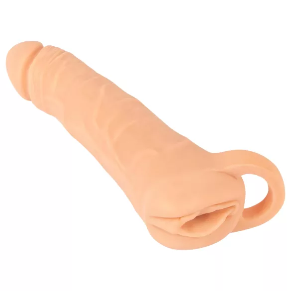 Nature Skin - 2in1 mākslīgā maksts un dzimumlocekļa uzmava 23 cm naturāls