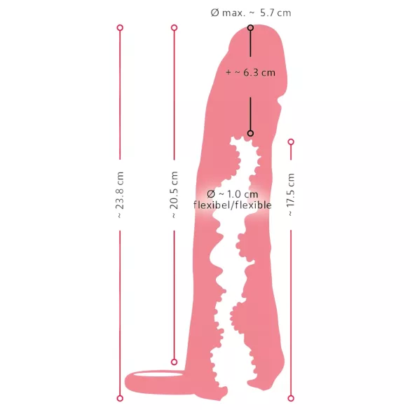 Nature Skin - 2in1 mākslīgā maksts un dzimumlocekļa uzmava 23 cm naturāls