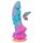 Beasty Cocks - ārpuszemes silikona dildo (zils-oranžs)