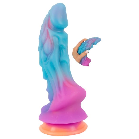 Beasty Cocks - ārpuszemes silikona dildo (zils-oranžs)