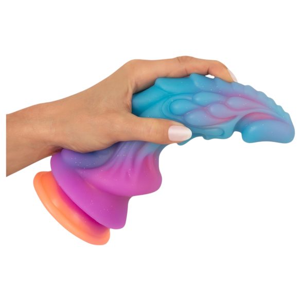 Beasty Cocks - silikona dildo ar citplanētiešu dizainu zils/oranžs