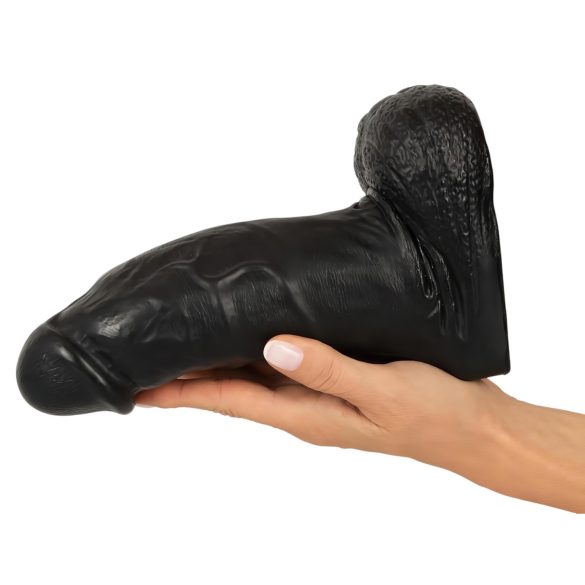 Realistixxx dildo ar sēkliniekiem 22 cm melns