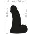 Realistixxx dildo ar sēkliniekiem 22 cm melns