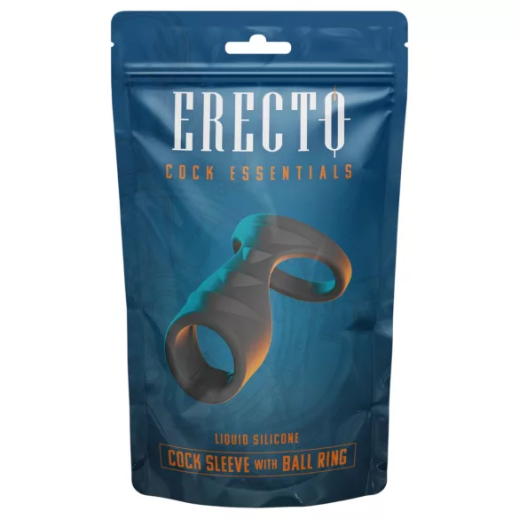 Erecto - 2in1 dzimumlocekļa gredzens melns
