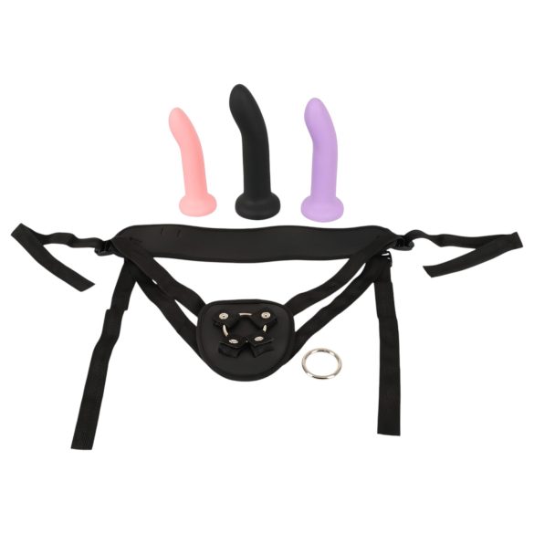 You2Toys - piestiprināms dildo komplekts (melns)