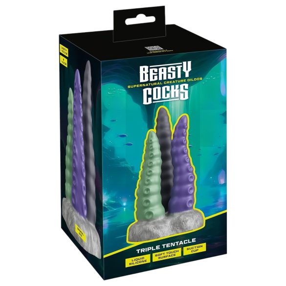 Beasty Cocks trīskāršs tentakulis dildos silikona