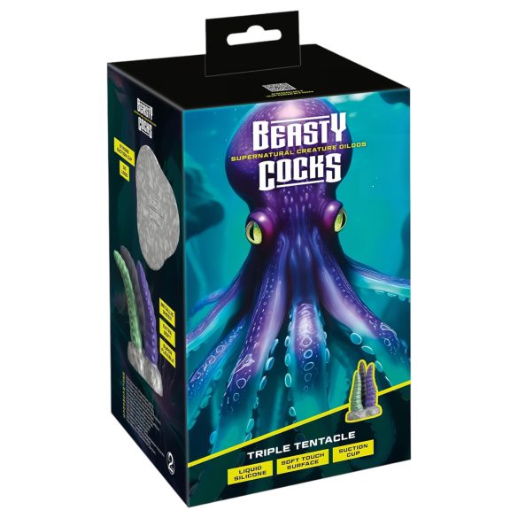 Beasty Cocks trīskāršs tentakulis dildos silikona