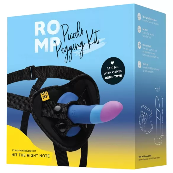 ROMP Piccolo - strap-on komplekts iesācējiem melns-zils
