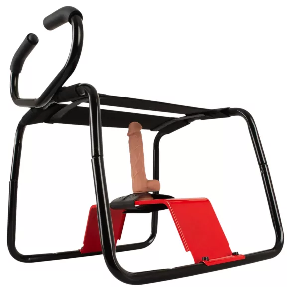 THE BANGER - Ultimate Sex Stool seksa krēsls ar dzīvības lieluma dildo (melns)