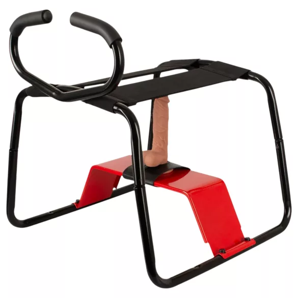THE BANGER - Ultimate Sex Stool seksa krēsls ar dzīvības lieluma dildo (melns)
