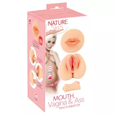   Nature Skin masturbators - maksts un mutes imitācija, dabiska krāsa
