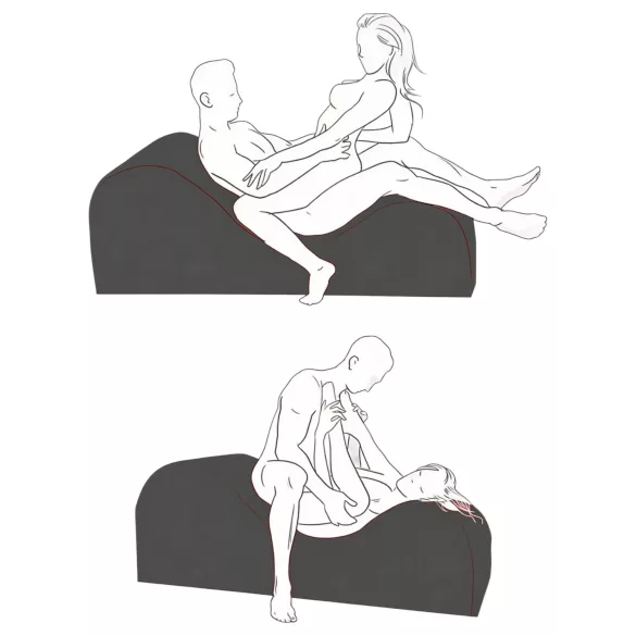 Liberator Aria Flip Chaise - daudzveidīgi transformējams tantra dīvāns‑gulta - 3 daļās (melns)