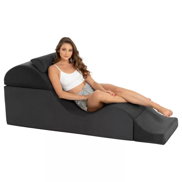 Liberator Aria Flip Chaise - daudzveidīgi transformējams tantra dīvāns‑gulta - 3 daļās (melns)