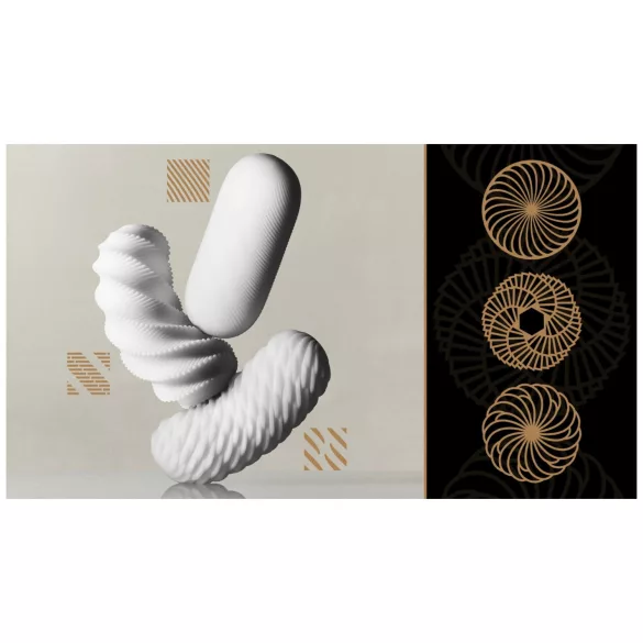 TENGA 3Dx Zen - 3D rakstains masturbators (balts)