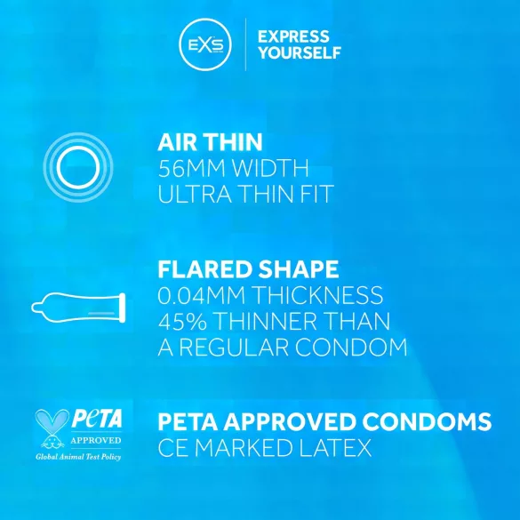 EXS Air Thin - prezervatīvi īpaši plāni latekss 12 gab