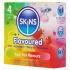 Skins - aromatizēts prezervatīvs - piparmētra, košļājamā gumija, banāns, zemeņu (4 gab.)
