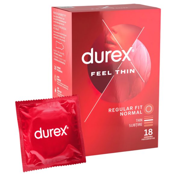 Durex Feel Thin - dabīgs sajūtu prezervatīvs (18 gab.)