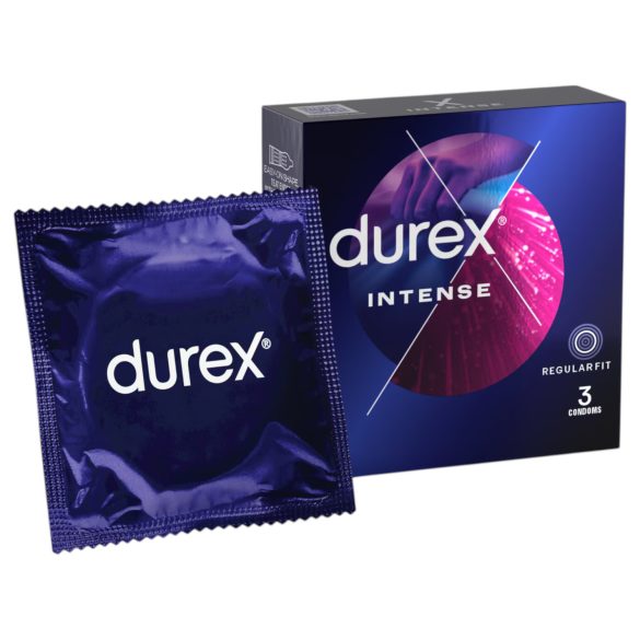 Durex Intense - prezervatīvi ar rievām un punktiņiem 3 gab