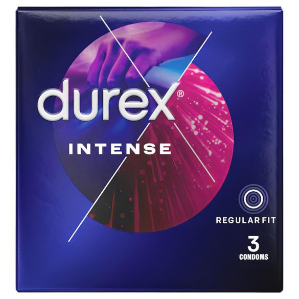 Durex Intense - prezervatīvi ar rievām un punktiņiem 3 gab