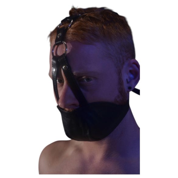 Rouge - ādas maska ar mutessprūzi melna