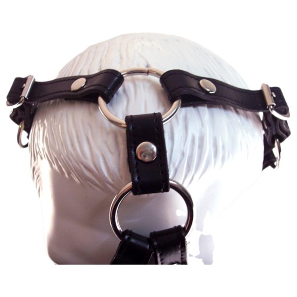 Rouge - ādas maska ar mutessprūzi melna