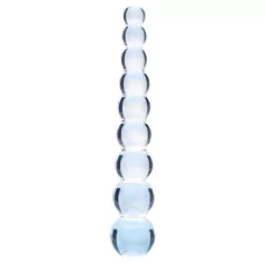   Clarity Elysian Pearls - pērļots stikla dildo (caurspīdīgs)