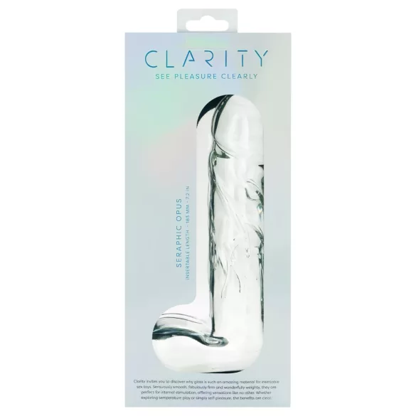 Clarity Seraphic Opus - stikla G‑punkta dildo (caurspīdīgs)