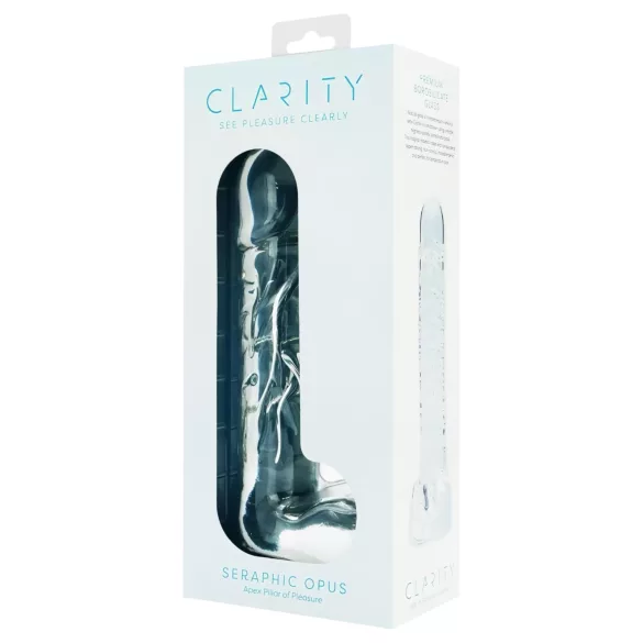 Clarity Seraphic Opus - stikla G‑punkta dildo (caurspīdīgs)