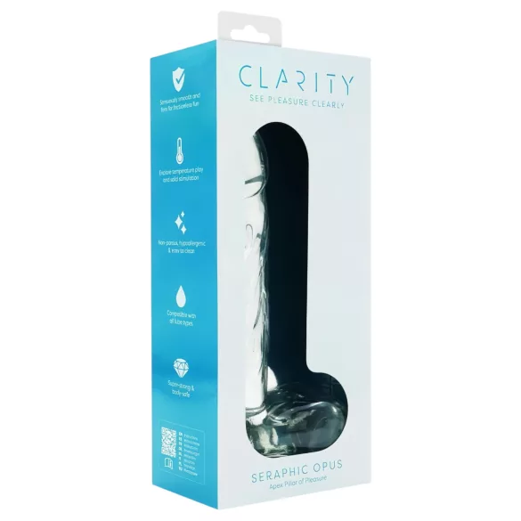 Clarity Seraphic Opus - stikla G‑punkta dildo (caurspīdīgs)