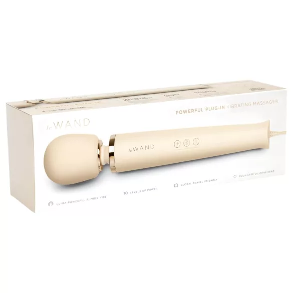 le Wand - masāžas vibrators ar vadu, ekskluzīvs, bēšs