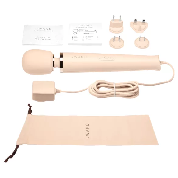 le Wand - masāžas vibrators ar vadu, ekskluzīvs, bēšs