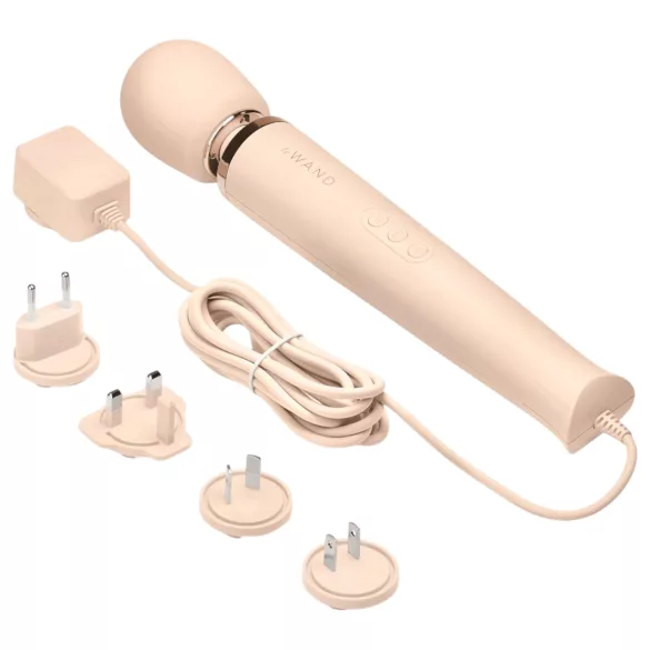 le Wand - masāžas vibrators ar vadu, ekskluzīvs, bēšs