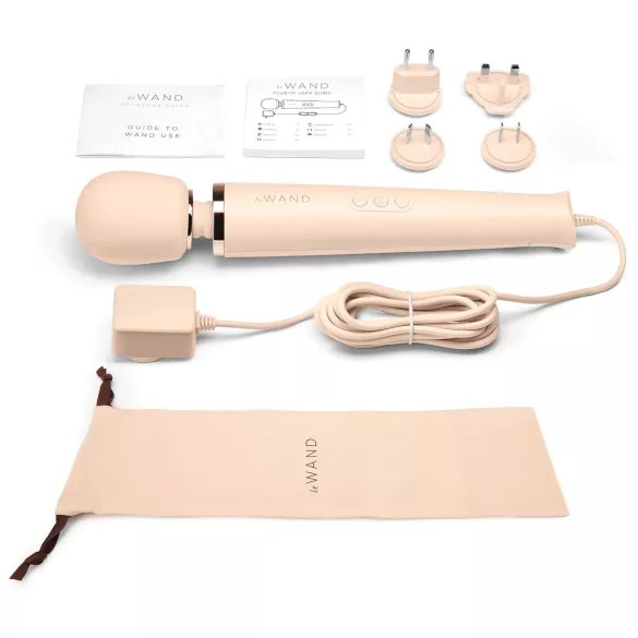 le Wand - masāžas vibrators ar vadu, ekskluzīvs, bēšs
