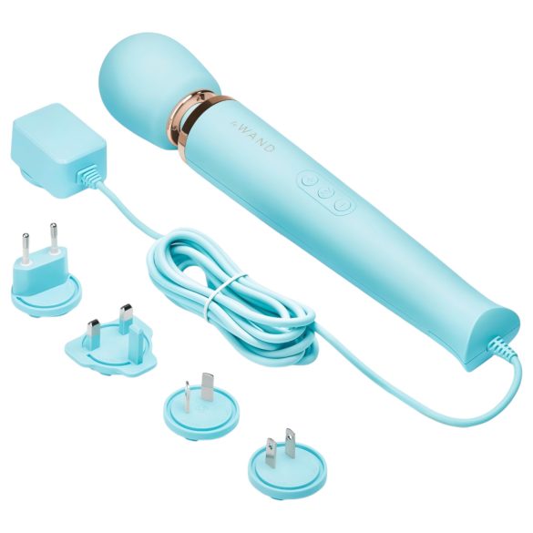 le Wand - masāžas vibrators ar vadu zilā krāsā