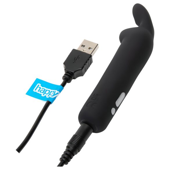 Happyrabbit mini vibrators ar ausīm uzlādējams melns